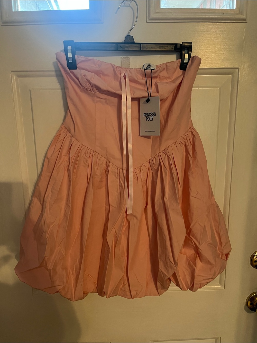 Princess Polly Blush Pink Strapless Bubble Skirt Dress